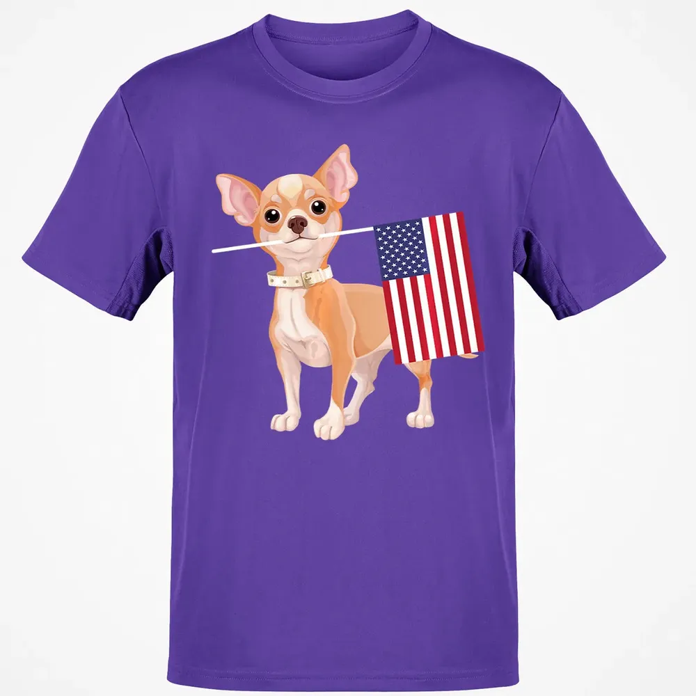 Funny Chihuahua dog American Flag Dog  4th of July Classic Unisex T-Shirt - 10