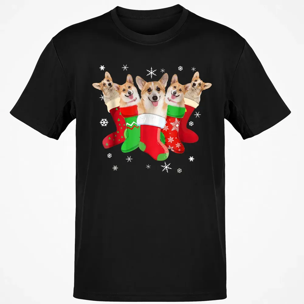 Corgi Christmas Socks Classic Unisex T-Shirt - 2