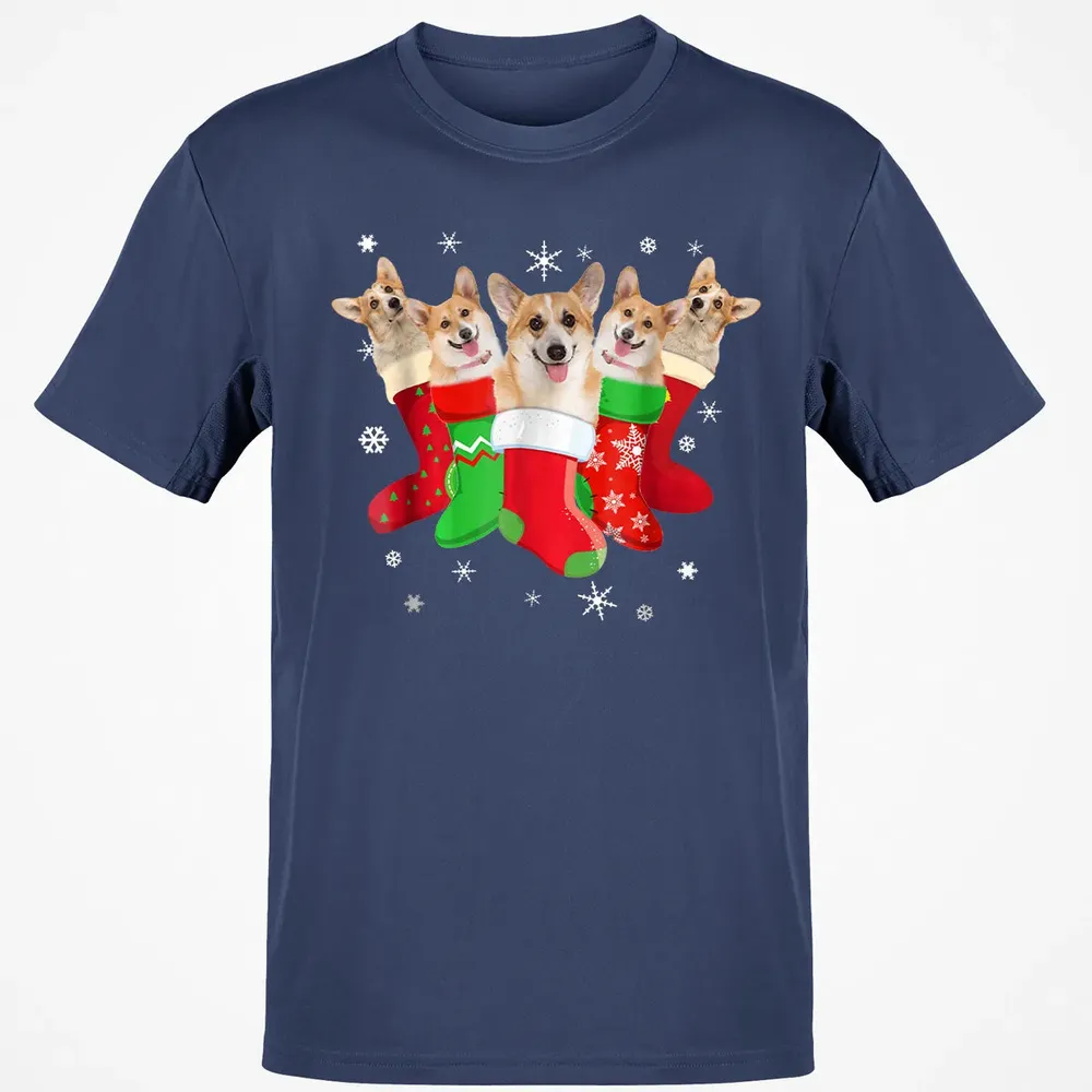 Corgi Christmas Socks Classic Unisex T-Shirt - 8