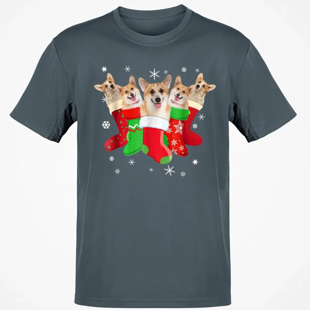 Corgi Christmas Socks Classic Unisex T-Shirt - 4