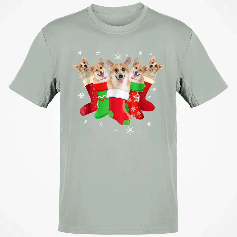 Corgi Christmas Socks Classic Unisex T-Shirt - 3