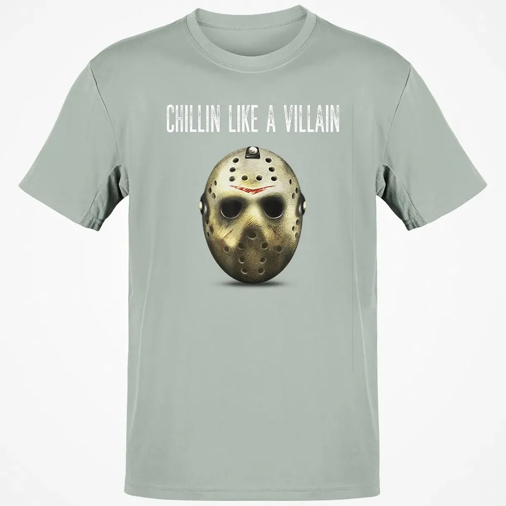 Chillin Like A Villain Hockey Mask Funny Horror Movie Classic Unisex T-Shirt - 3