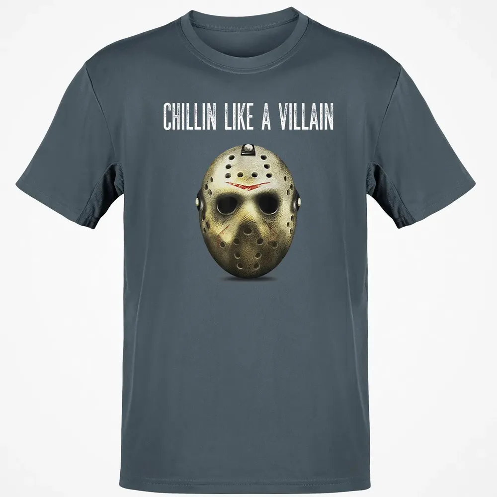 Chillin Like A Villain Hockey Mask Funny Horror Movie Classic Unisex T-Shirt - 4