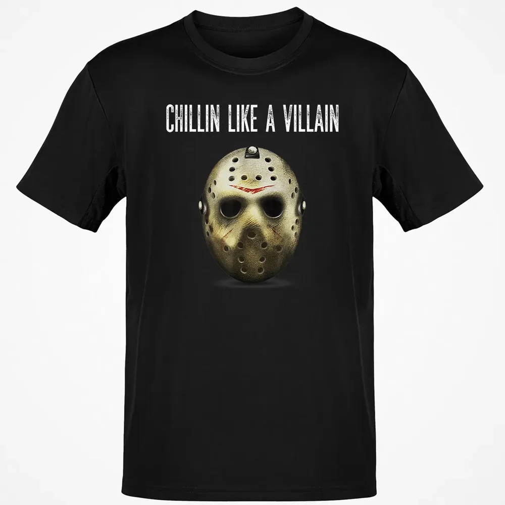 Chillin Like A Villain Hockey Mask Funny Horror Movie Classic Unisex T-Shirt - 2