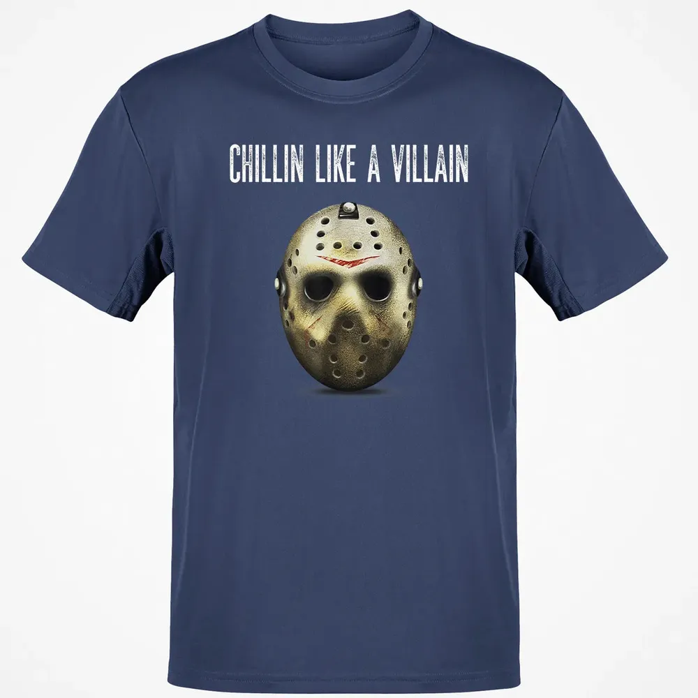 Chillin Like A Villain Hockey Mask Funny Horror Movie Classic Unisex T-Shirt - 8