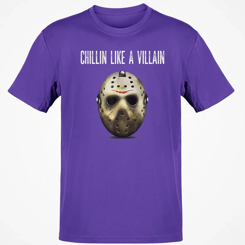 Chillin Like A Villain Hockey Mask Funny Horror Movie Classic Unisex T-Shirt - 10