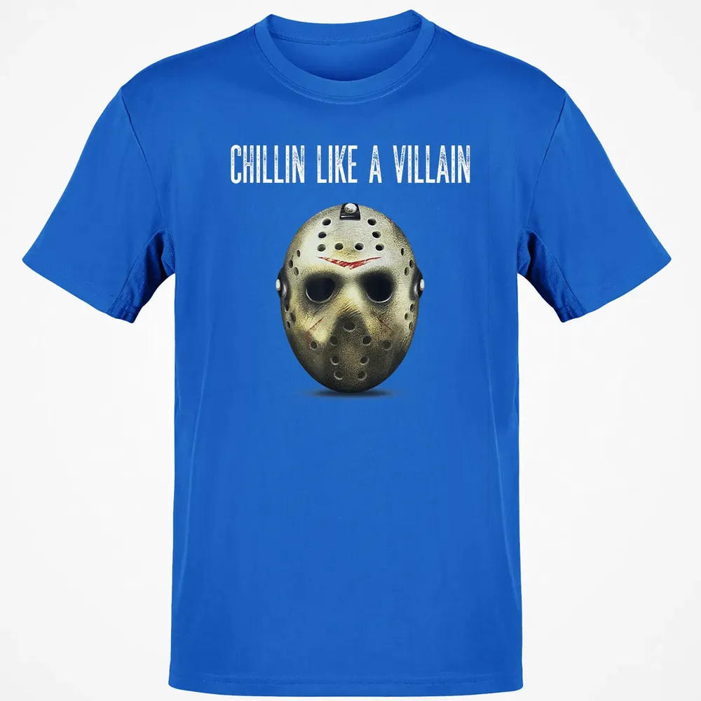 Chillin Like A Villain Hockey Mask Funny Horror Movie Classic Unisex T-Shirt - 12