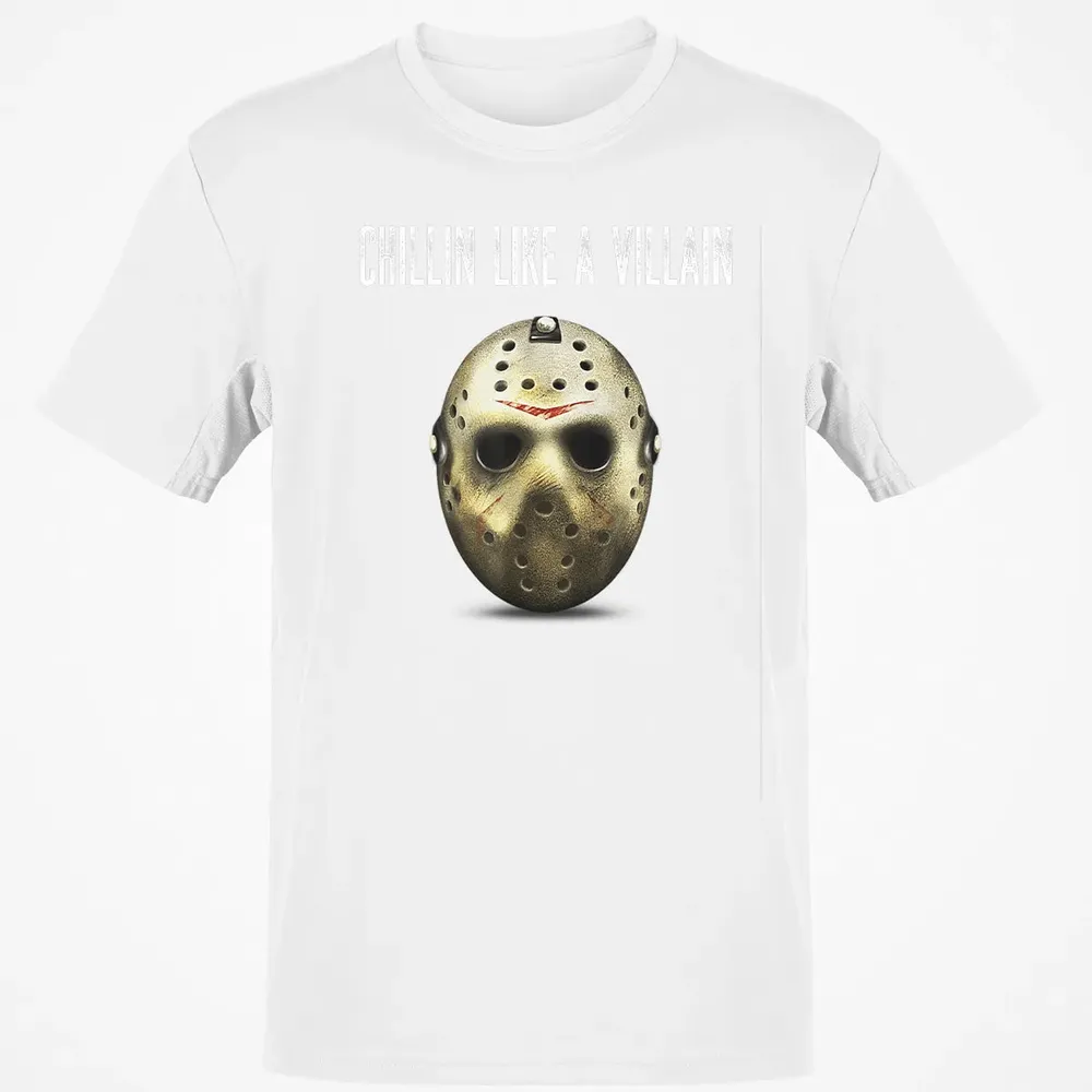 Chillin Like A Villain Hockey Mask Funny Horror Movie Classic Unisex T-Shirt - 13