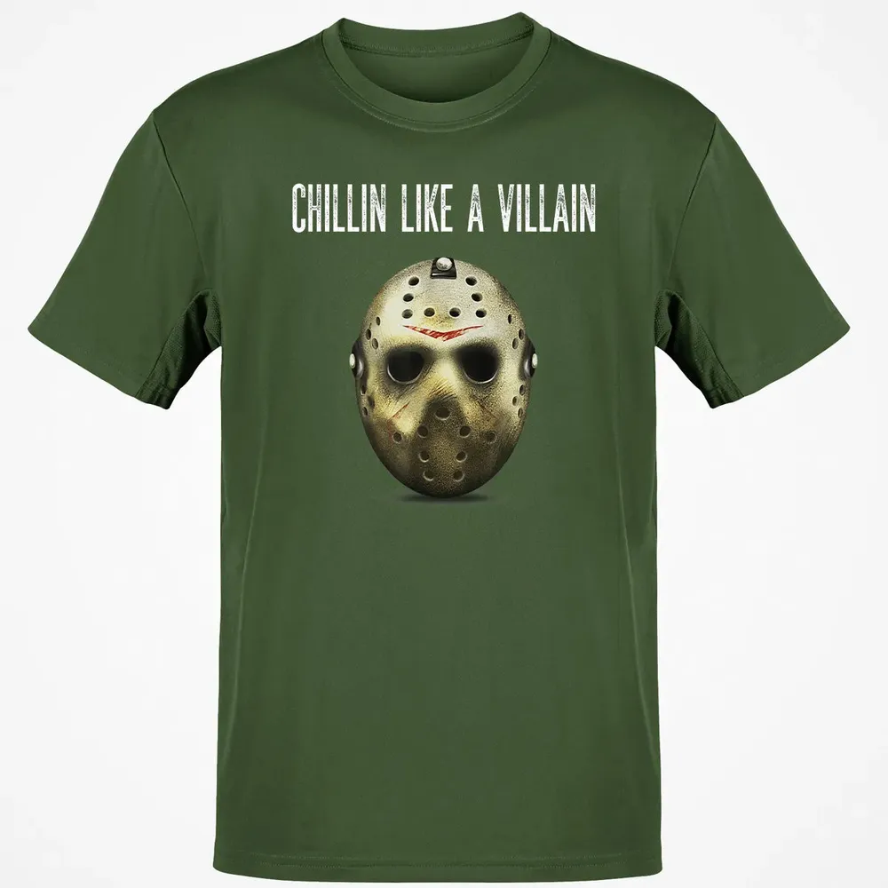 Chillin Like A Villain Hockey Mask Funny Horror Movie Classic Unisex T-Shirt - 7