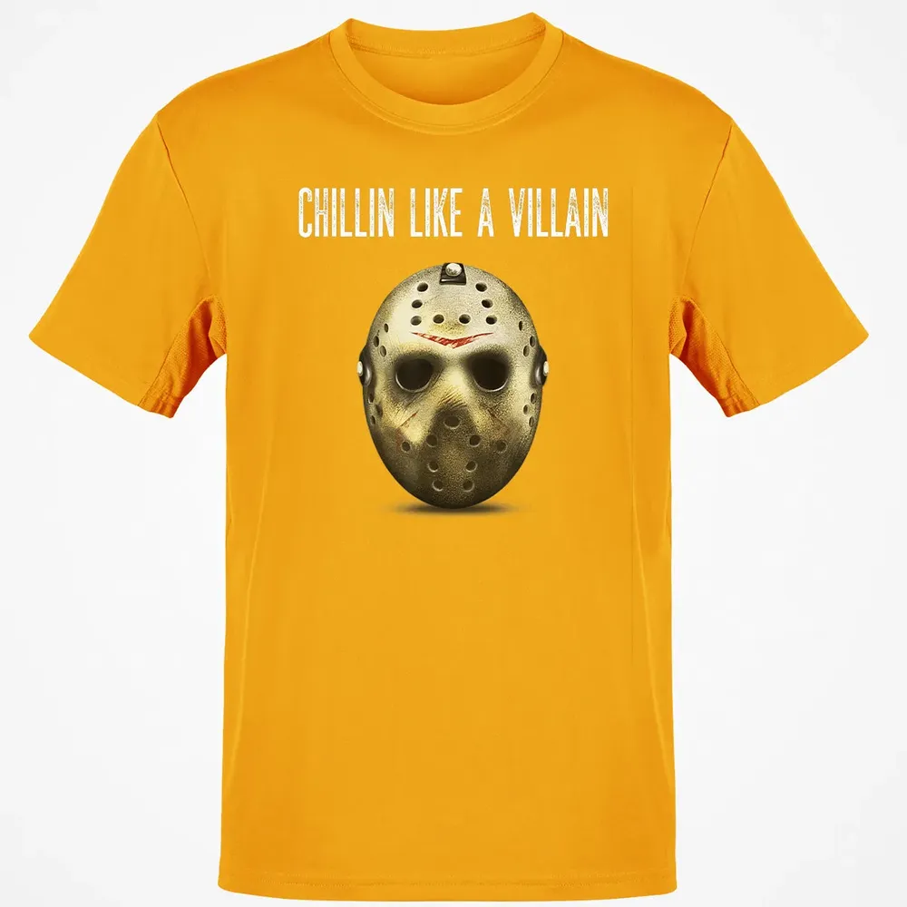 Chillin Like A Villain Hockey Mask Funny Horror Movie Classic Unisex T-Shirt - 5