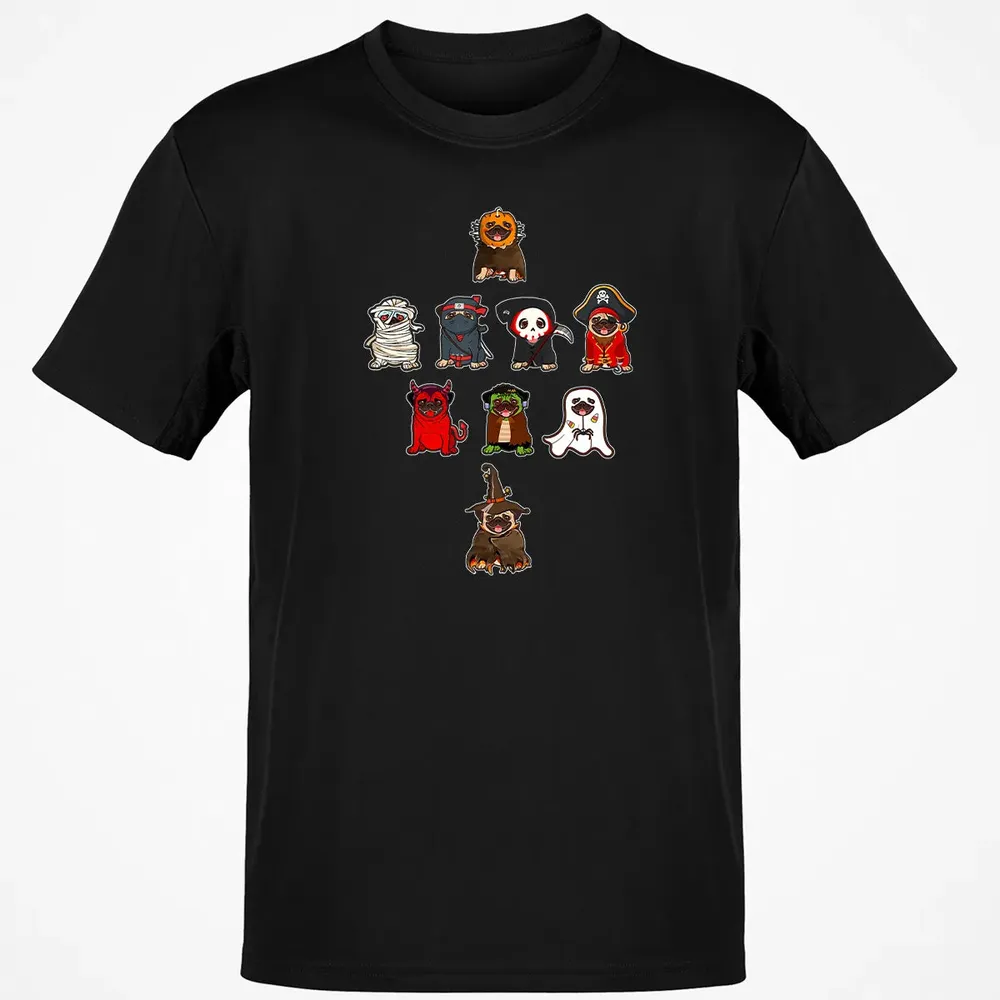 Pug Halloween Costume Ninja Witch Dracula Boo Mummy Pirate Classic Unisex T-Shirt - 2