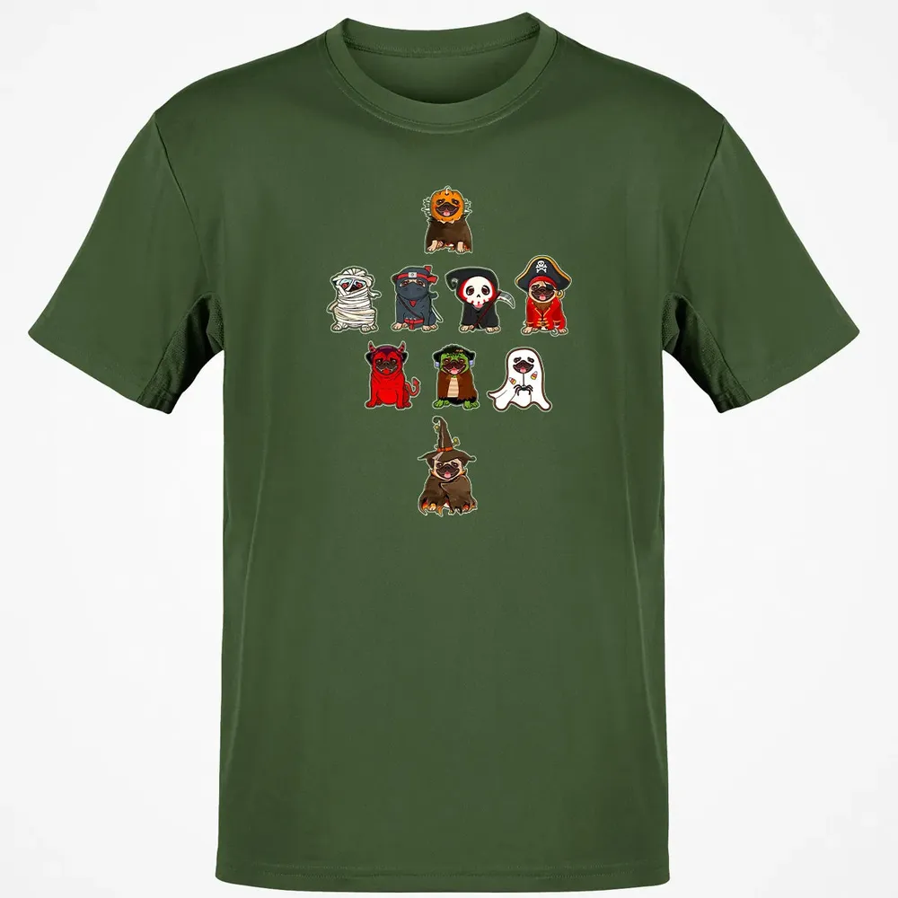 Pug Halloween Costume Ninja Witch Dracula Boo Mummy Pirate Classic Unisex T-Shirt - 7