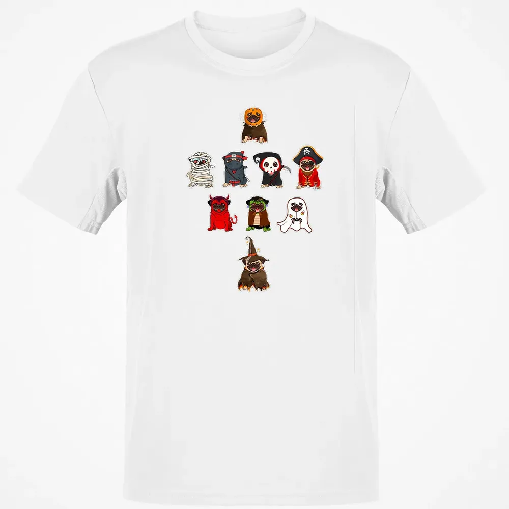 Pug Halloween Costume Ninja Witch Dracula Boo Mummy Pirate Classic Unisex T-Shirt - 13