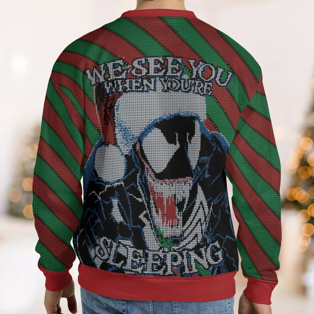 Venom See You When You're Sleeping Ugly Christmas Sweatshirt - 2