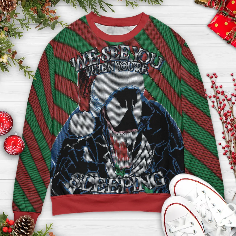 Venom See You When You're Sleeping Ugly Christmas Sweatshirt - 3
