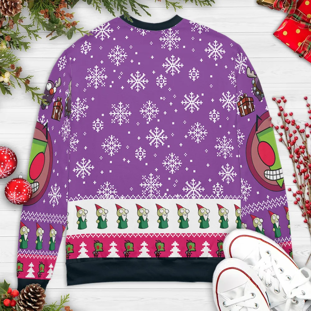 Power For Santa Invader Zim Ugly Christmas Sweatshirt - 4