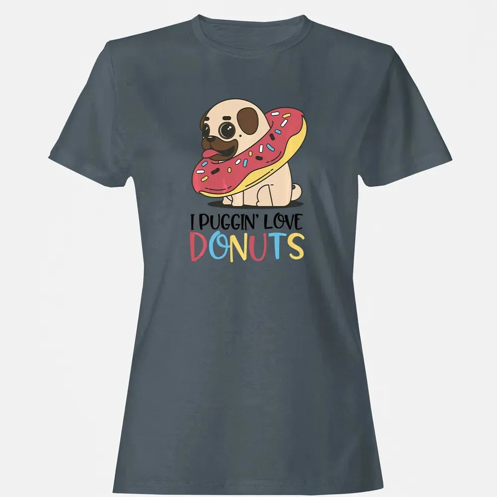 I Puggin Love Donuts Gift Pug Donut  Sweat Women's T-shirt - 3