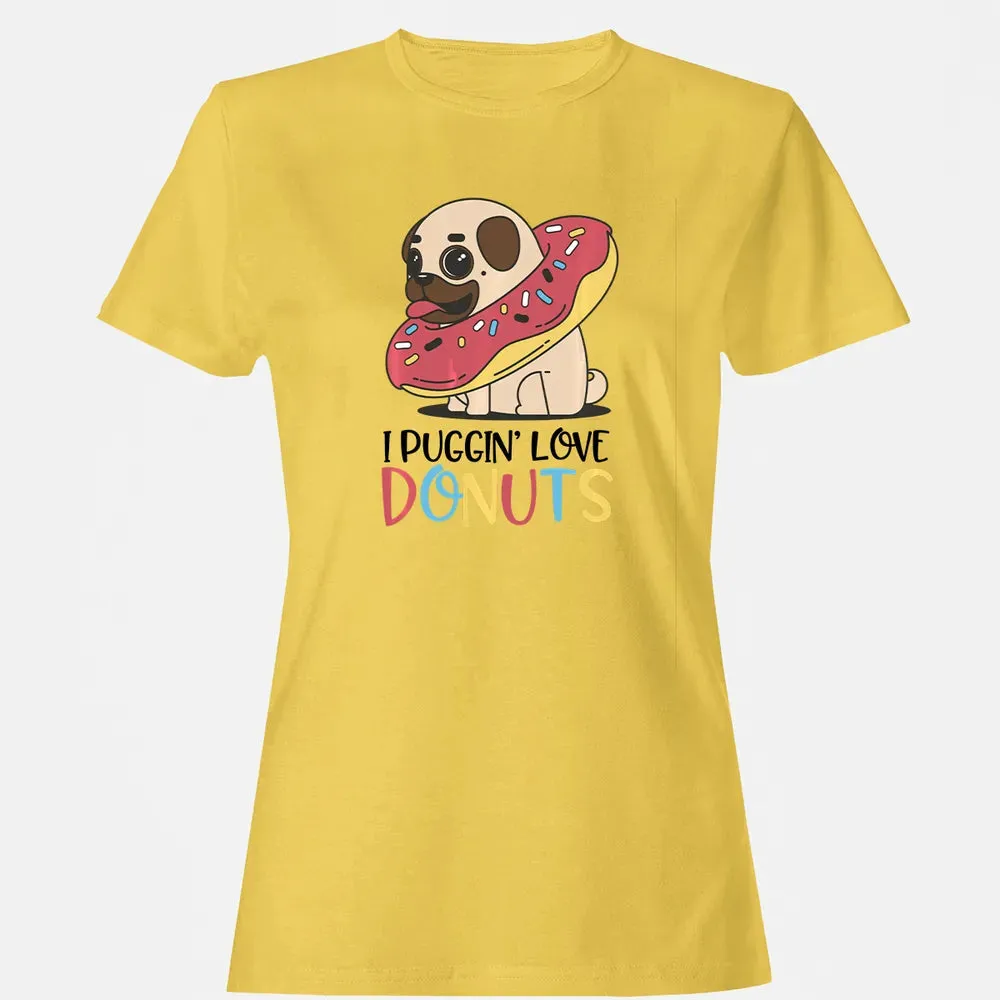 I Puggin Love Donuts Gift Pug Donut  Sweat Women's T-shirt - 4
