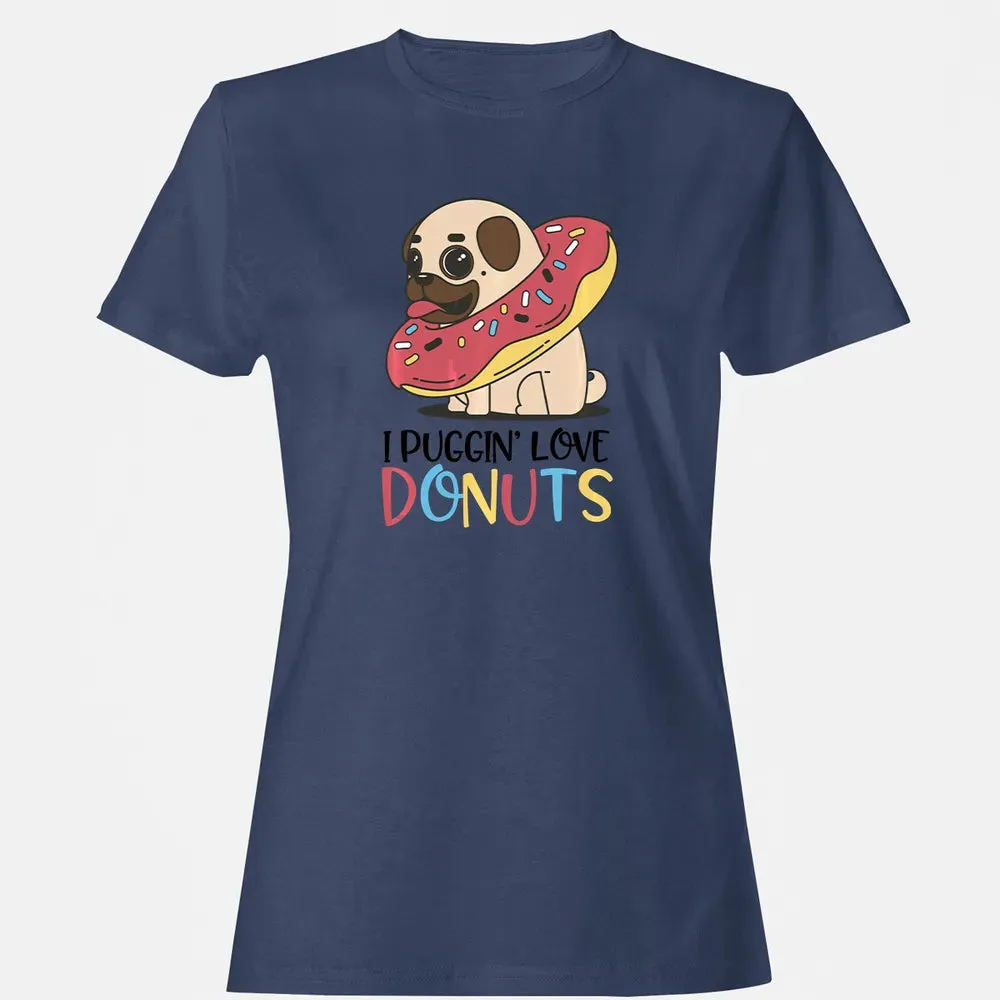 I Puggin Love Donuts Gift Pug Donut  Sweat Women's T-shirt - 10