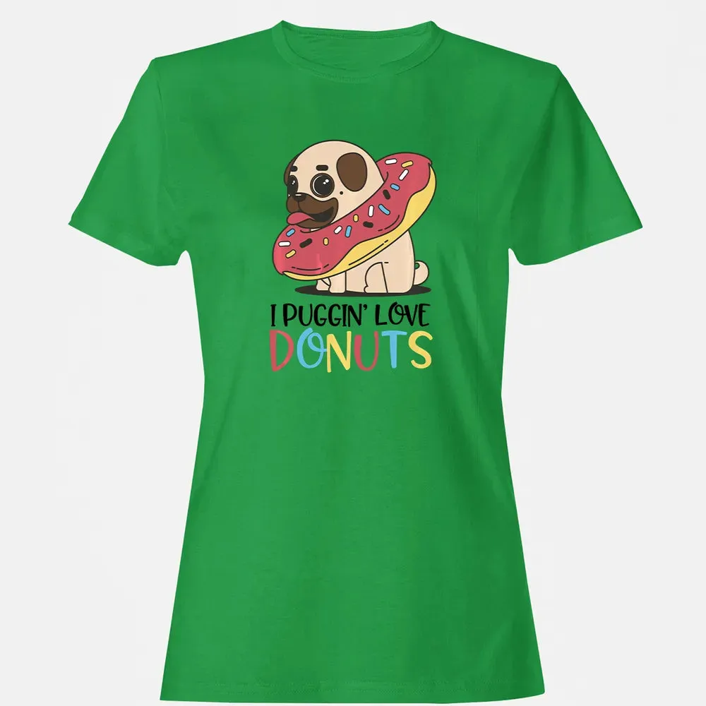 I Puggin Love Donuts Gift Pug Donut  Sweat Women's T-shirt - 7