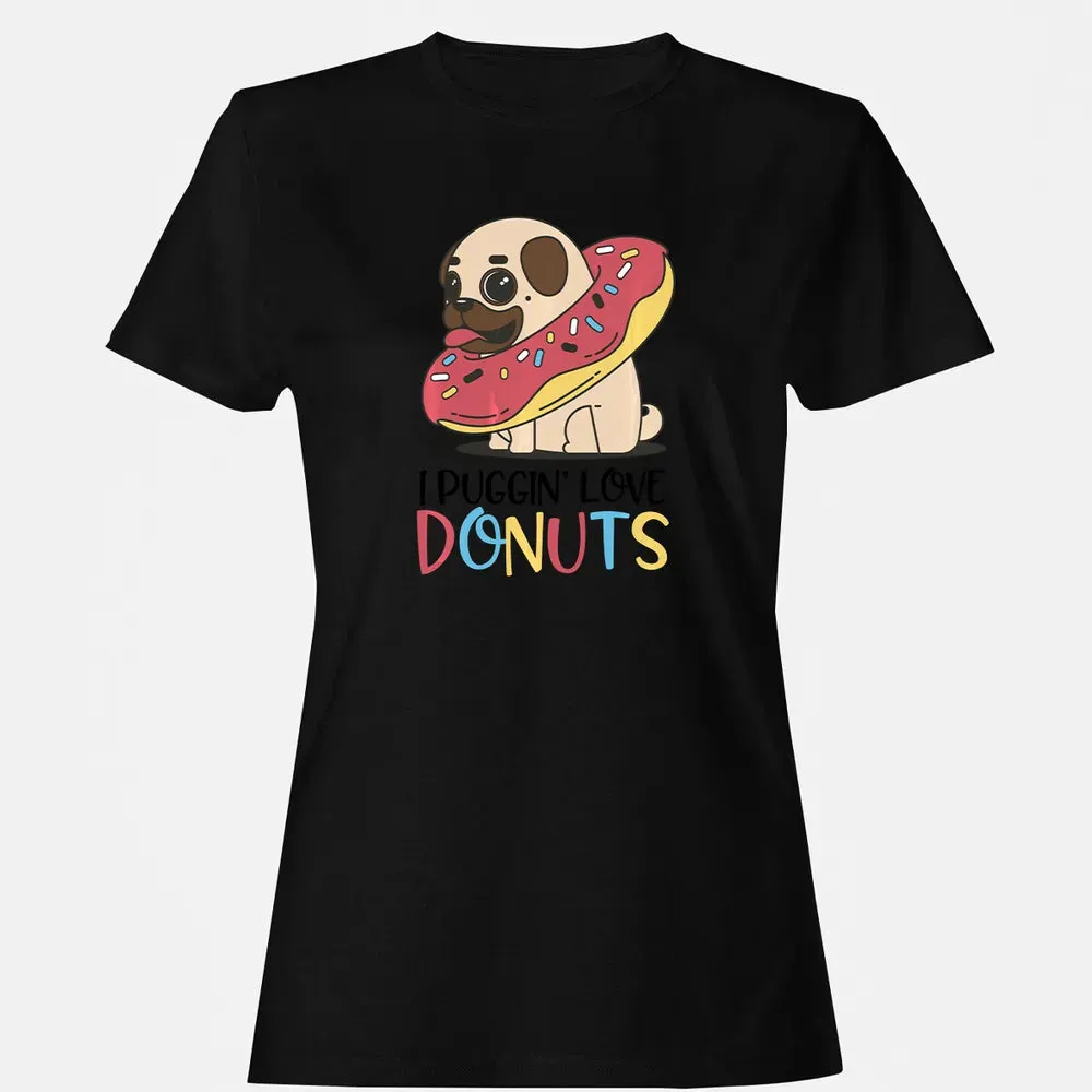 I Puggin Love Donuts Gift Pug Donut  Sweat Women's T-shirt - 16