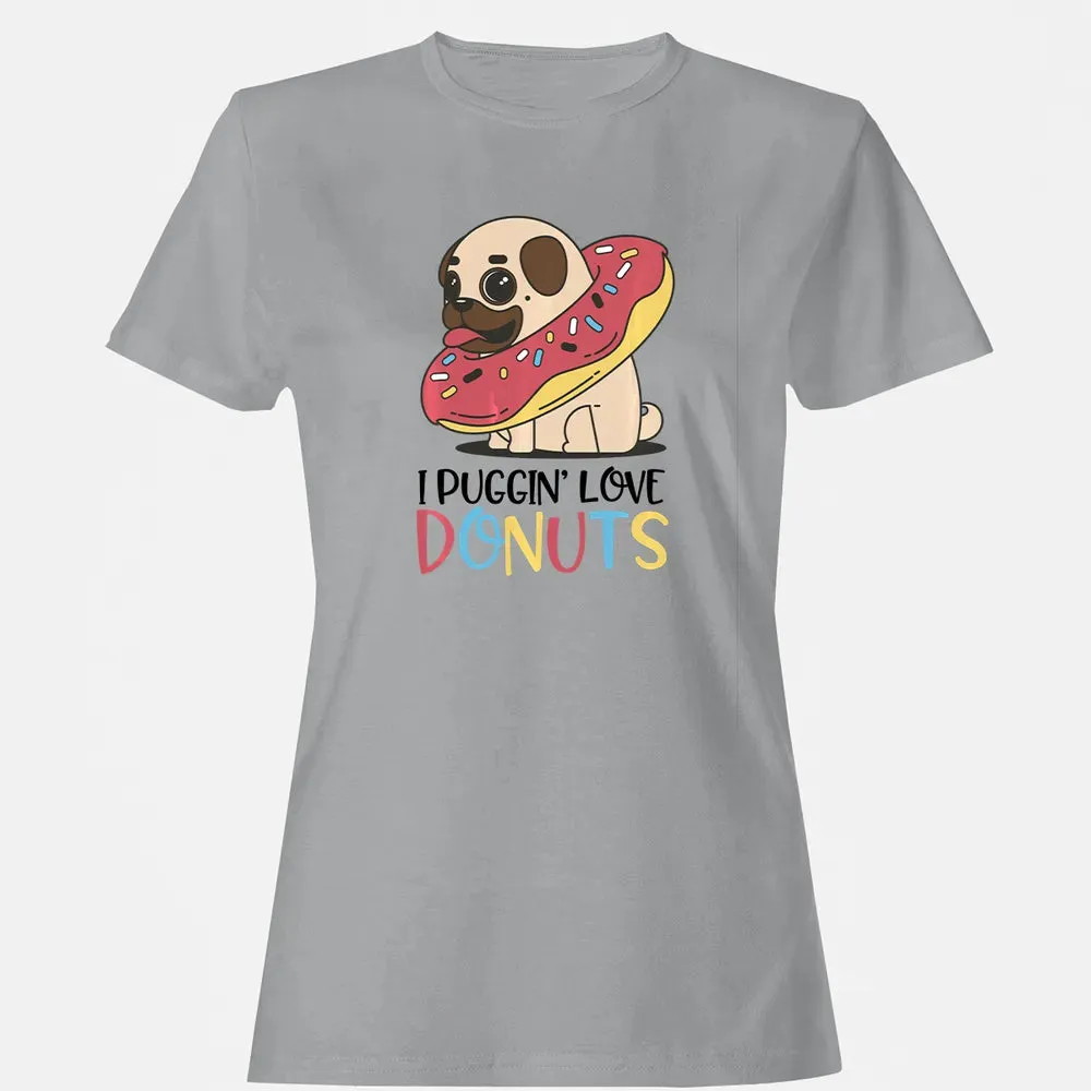 I Puggin Love Donuts Gift Pug Donut  Sweat Women's T-shirt - 15