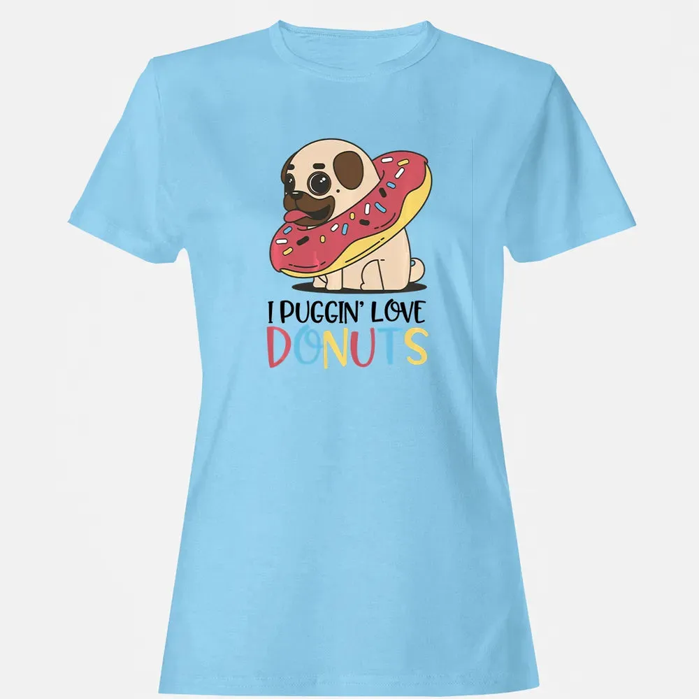 I Puggin Love Donuts Gift Pug Donut  Sweat Women's T-shirt - 8