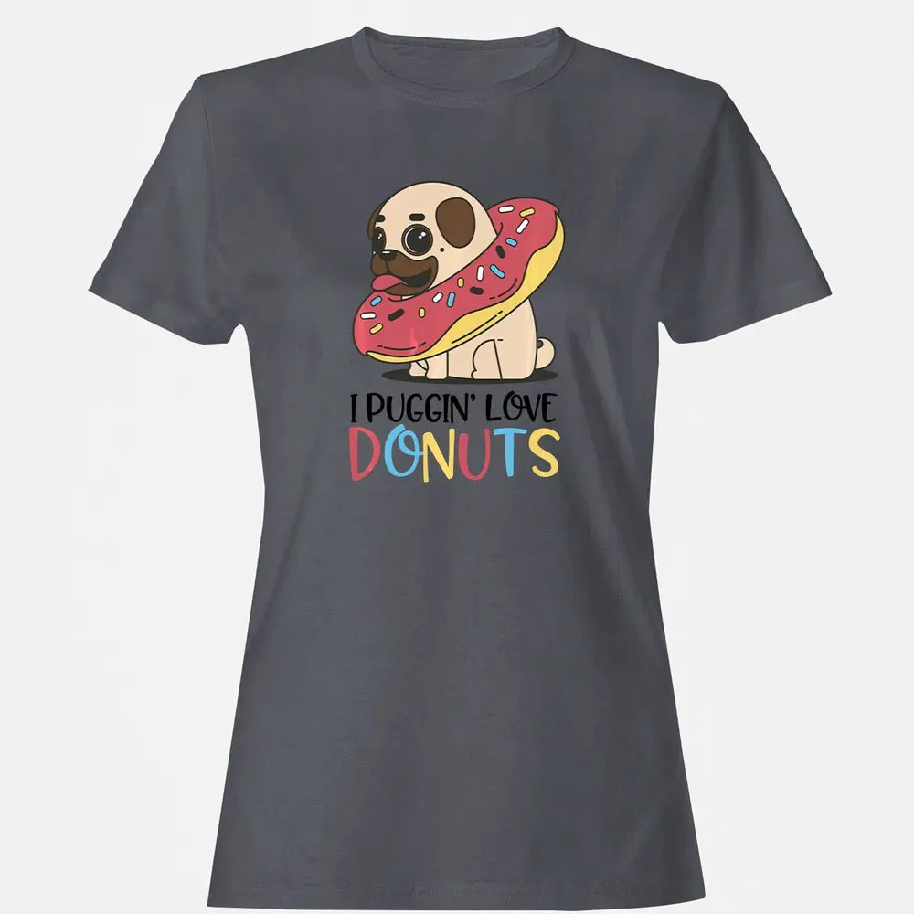 I Puggin Love Donuts Gift Pug Donut  Sweat Women's T-shirt - 5