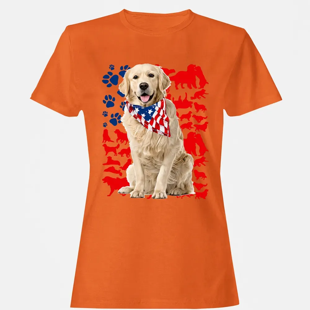 Golden Retriever 4th Of July Women's T-shirt - 11