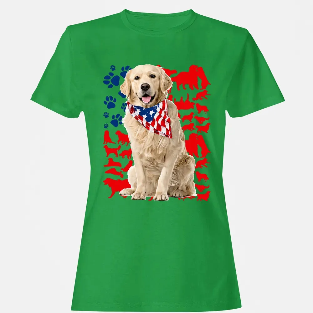 Golden Retriever 4th Of July Women's T-shirt - 7