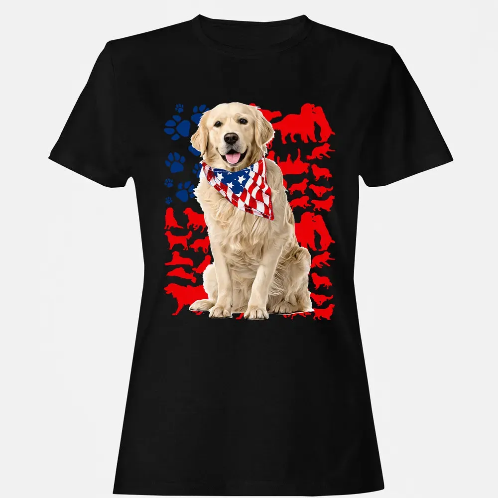 Golden Retriever 4th Of July Women's T-shirt - 16