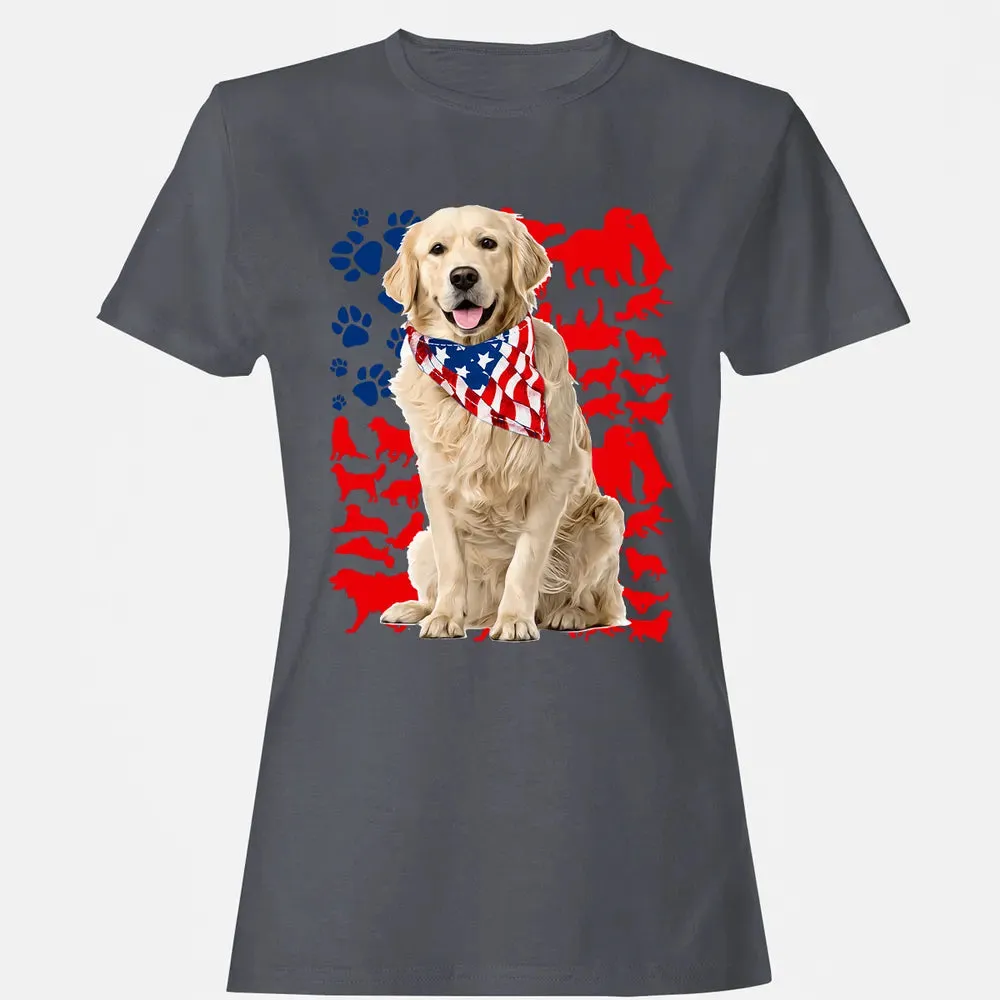 Golden Retriever 4th Of July Women's T-shirt - 5