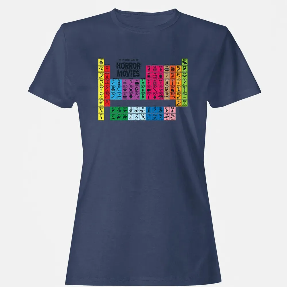 The Periodic Table Of Horror Movies Women's T-shirt - 10