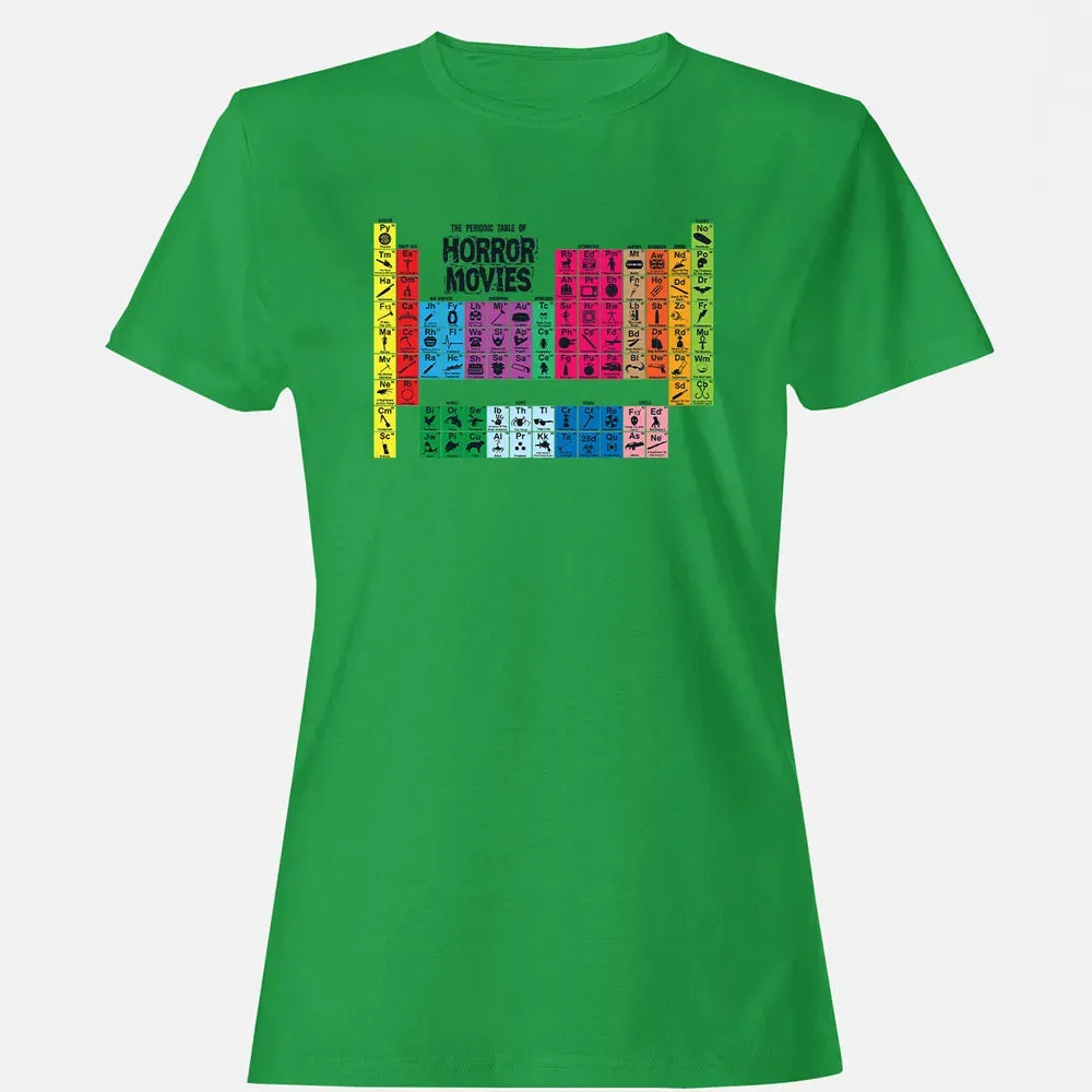 The Periodic Table Of Horror Movies Women's T-shirt - 7