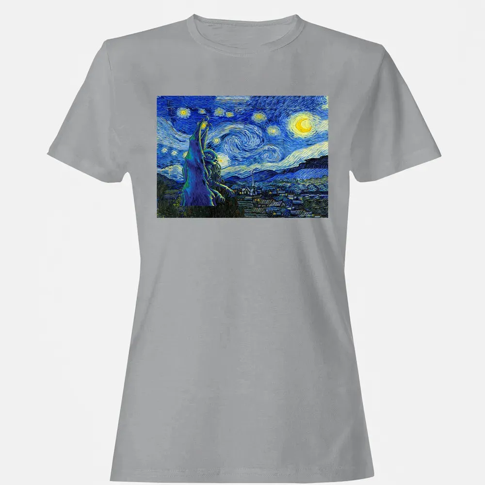 Cthulhu In Starry Night Women's T-shirt - 15