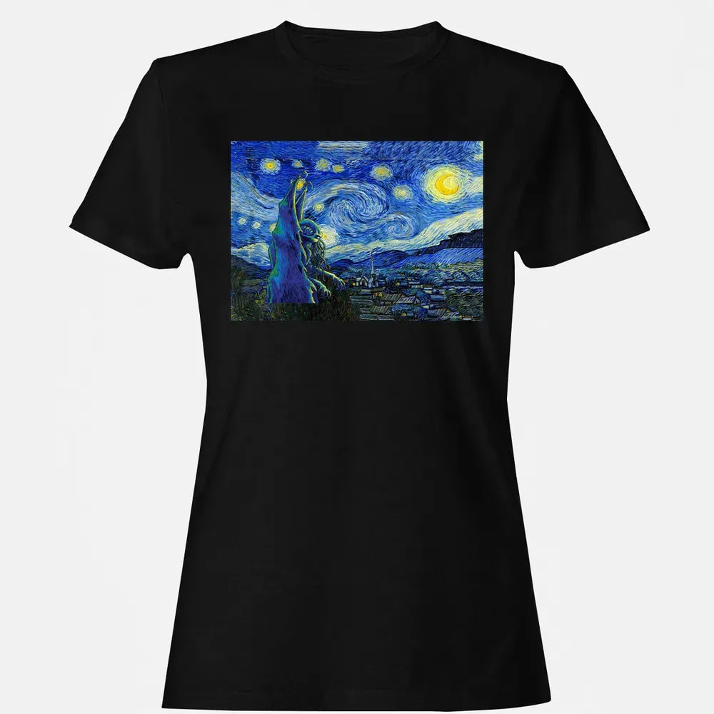 Cthulhu In Starry Night Women's T-shirt - 16