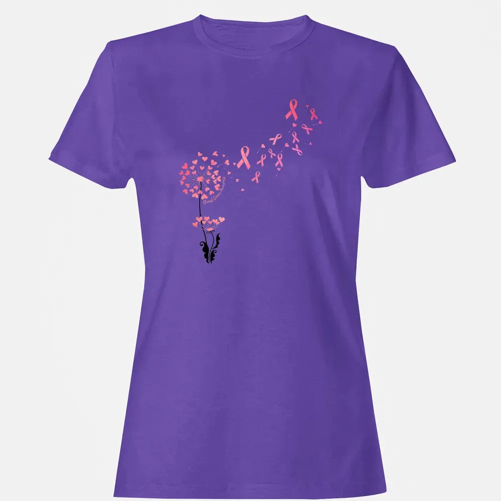 Flower Heart Dandelion Funny Breast Cancer Awareness Women's T-shirt - 12