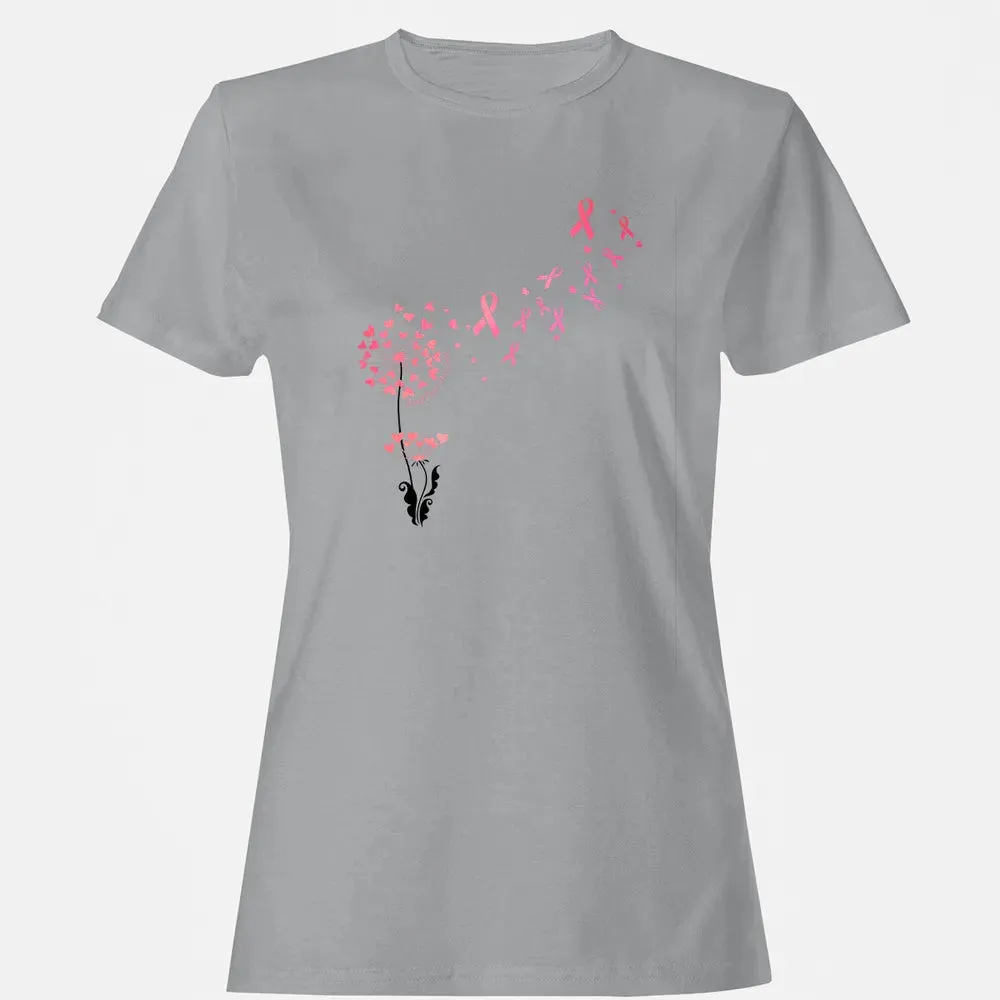 Flower Heart Dandelion Funny Breast Cancer Awareness Women's T-shirt - 15