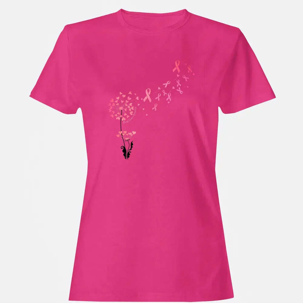 Flower Heart Dandelion Funny Breast Cancer Awareness Women's T-shirt - 6
