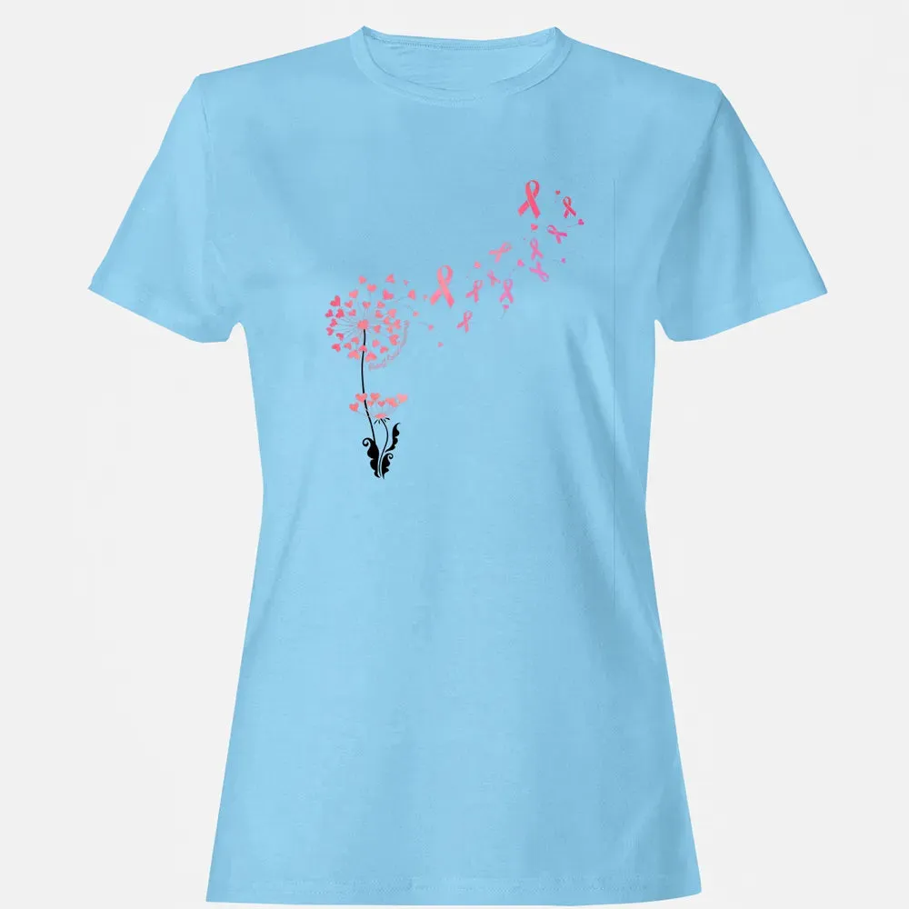 Flower Heart Dandelion Funny Breast Cancer Awareness Women's T-shirt - 8