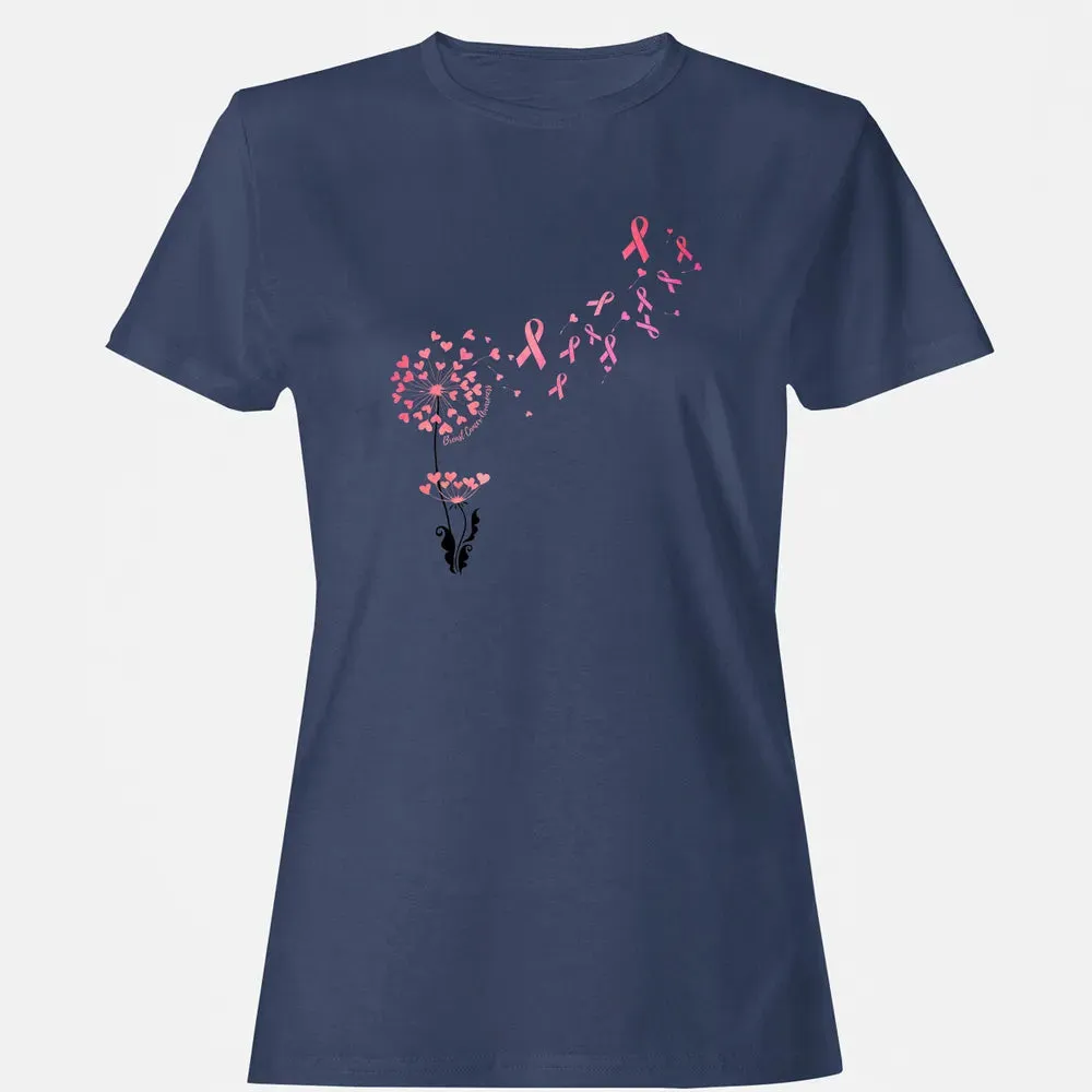 Flower Heart Dandelion Funny Breast Cancer Awareness Women's T-shirt - 10