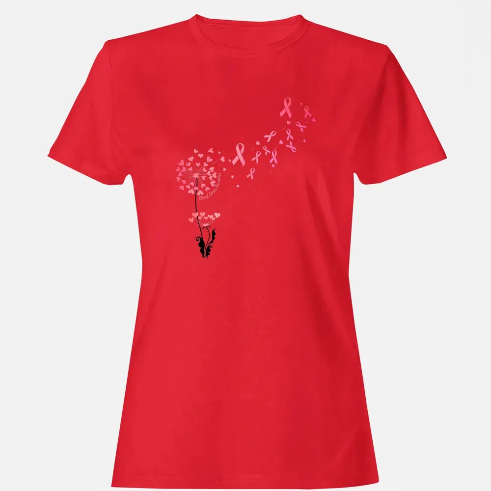 Flower Heart Dandelion Funny Breast Cancer Awareness Women's T-shirt - 13