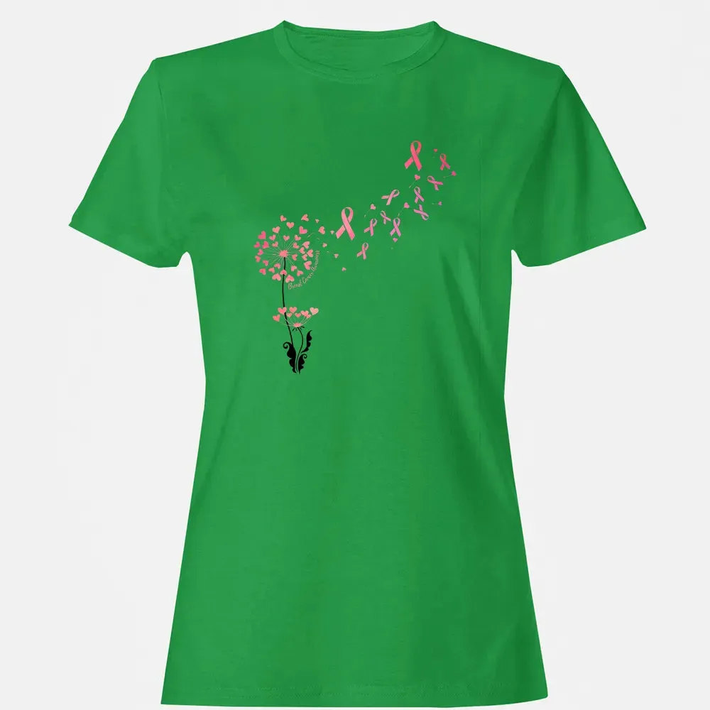 Flower Heart Dandelion Funny Breast Cancer Awareness Women's T-shirt - 7
