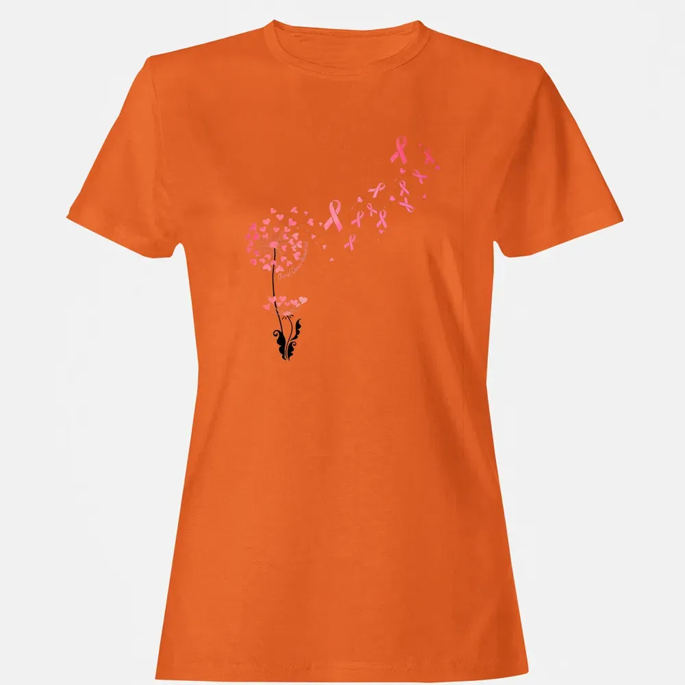Flower Heart Dandelion Funny Breast Cancer Awareness Women's T-shirt - 11