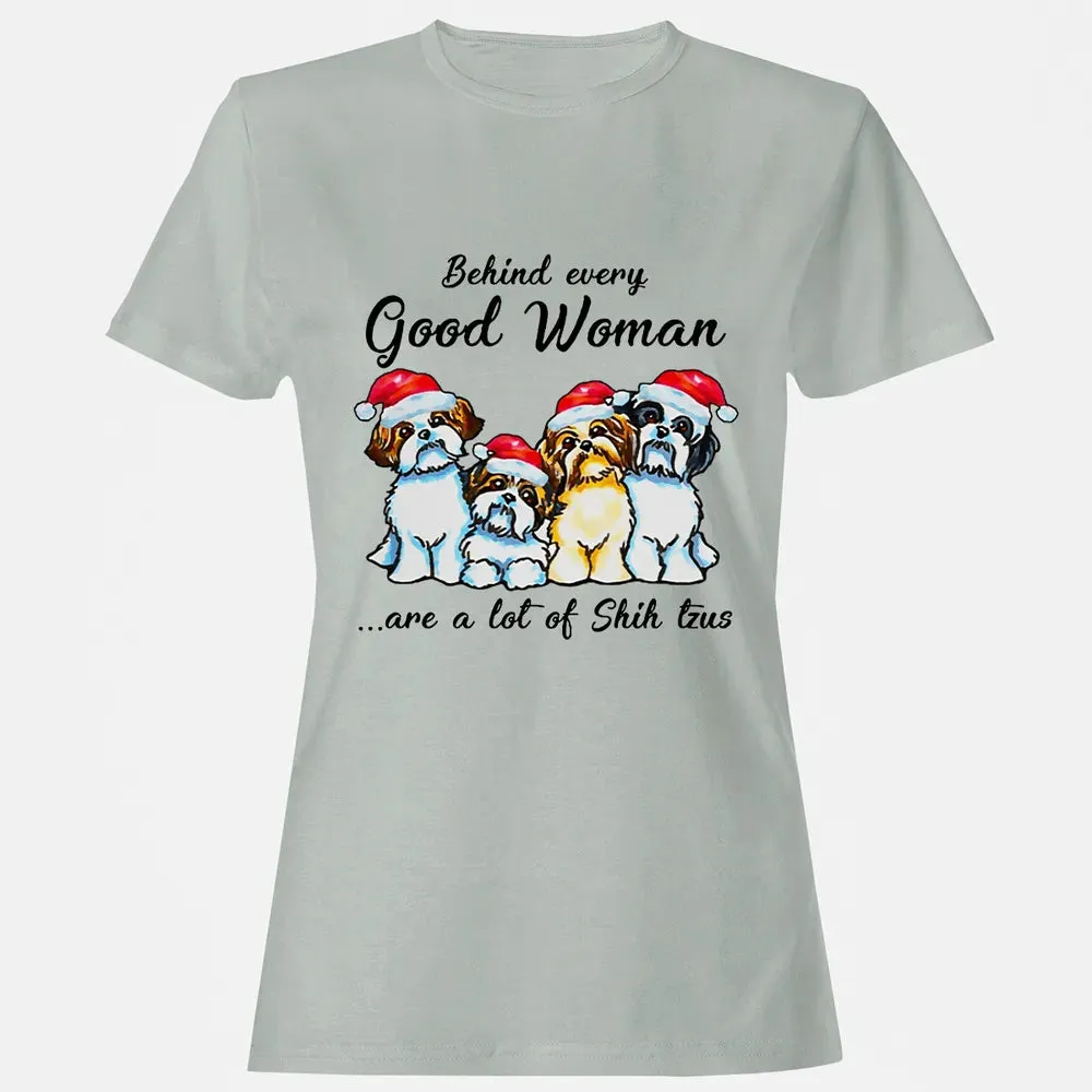 Behind every Good Woman are a lot of Shih Tzu Women's T-shirt - 2