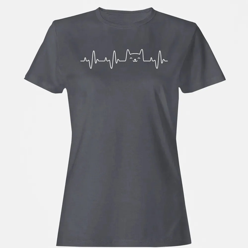 Cat Heartbea Love Cats Women's Girls Cat Lover T Women's T-shirt - 5