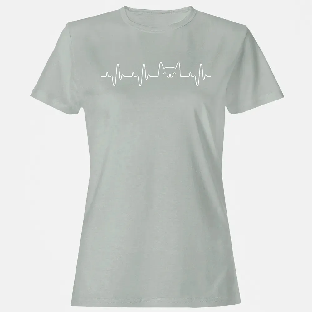 Cat Heartbea Love Cats Women's Girls Cat Lover T Women's T-shirt - 2