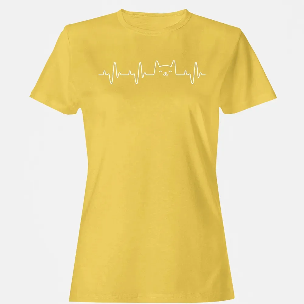 Cat Heartbea Love Cats Women's Girls Cat Lover T Women's T-shirt - 4