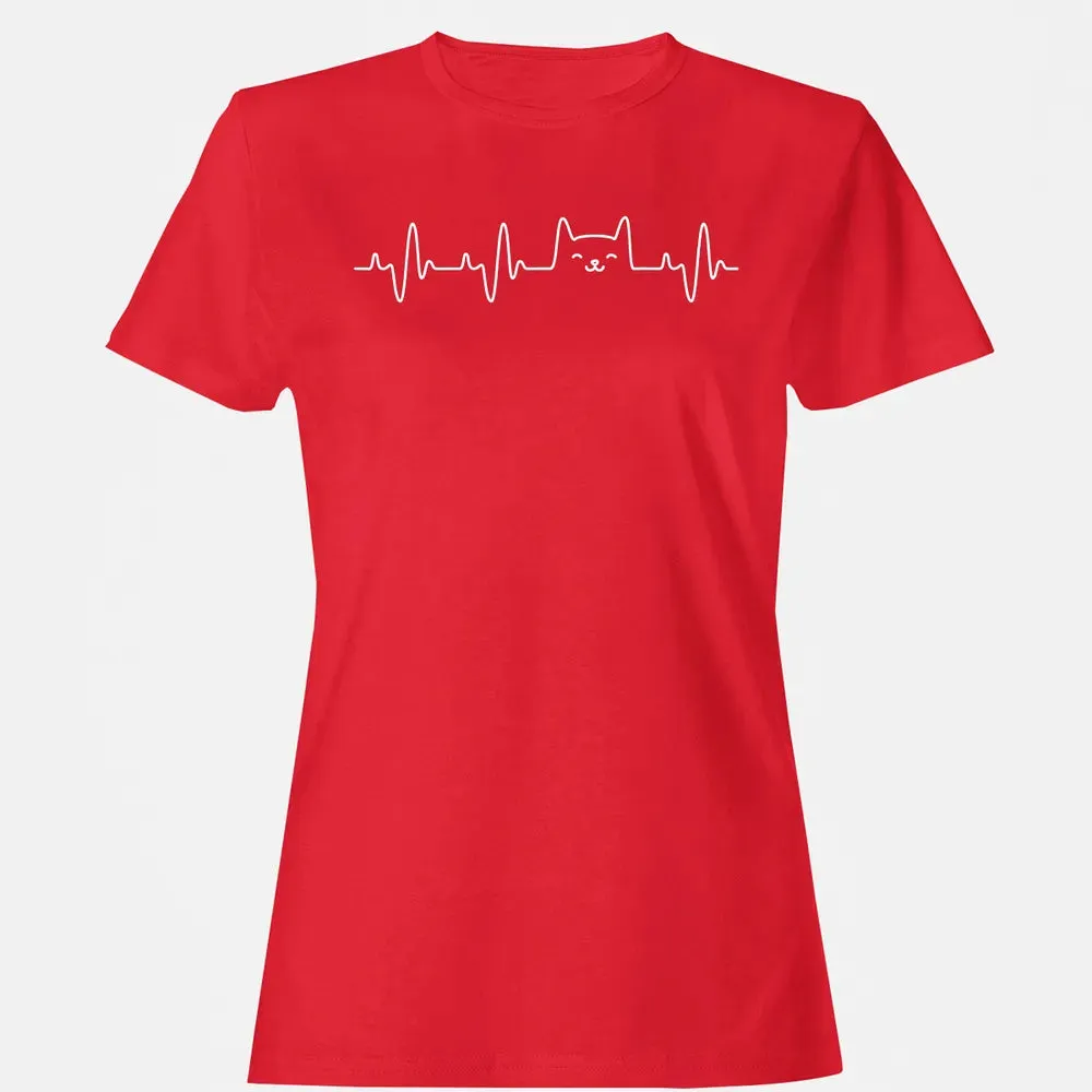 Cat Heartbea Love Cats Women's Girls Cat Lover T Women's T-shirt - 13