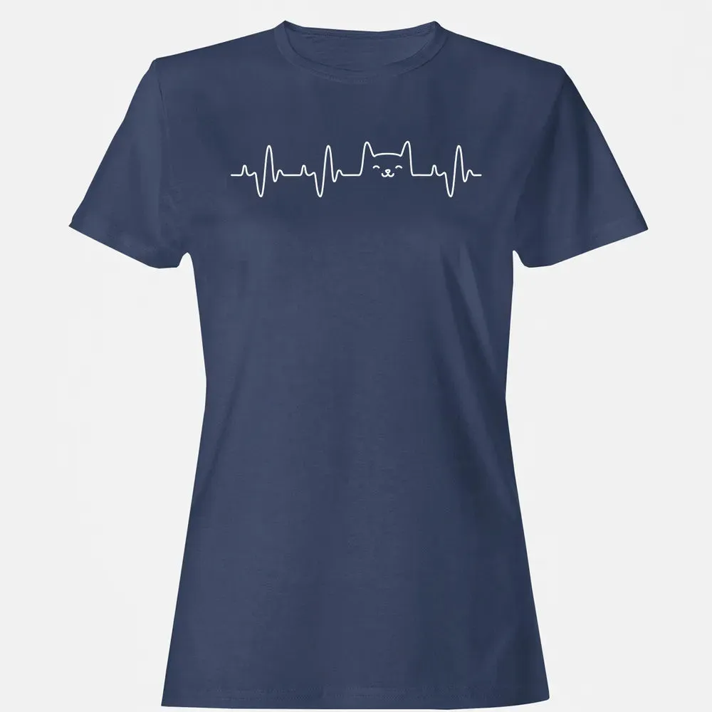 Cat Heartbea Love Cats Women's Girls Cat Lover T Women's T-shirt - 10